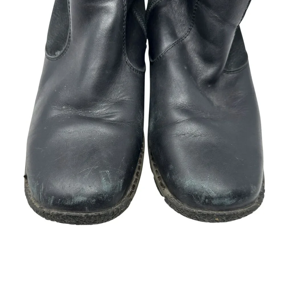 Blondo Black‎ Leather Wool Lined Knee High Side Zip Boots Size 8